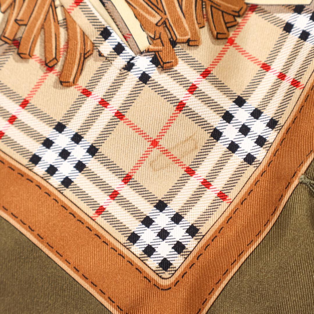 H3296◾️バーバリーズ　総柄スカーフモチーフベスト　ジレ　シルク100%