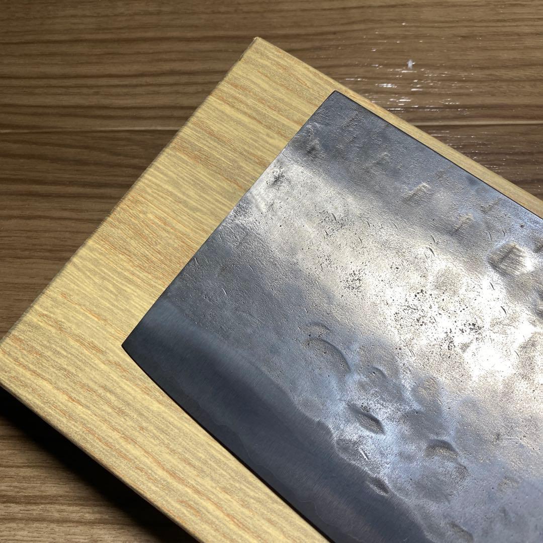 藤原照康作 なしじ 白一鋼 中華包丁 225mm