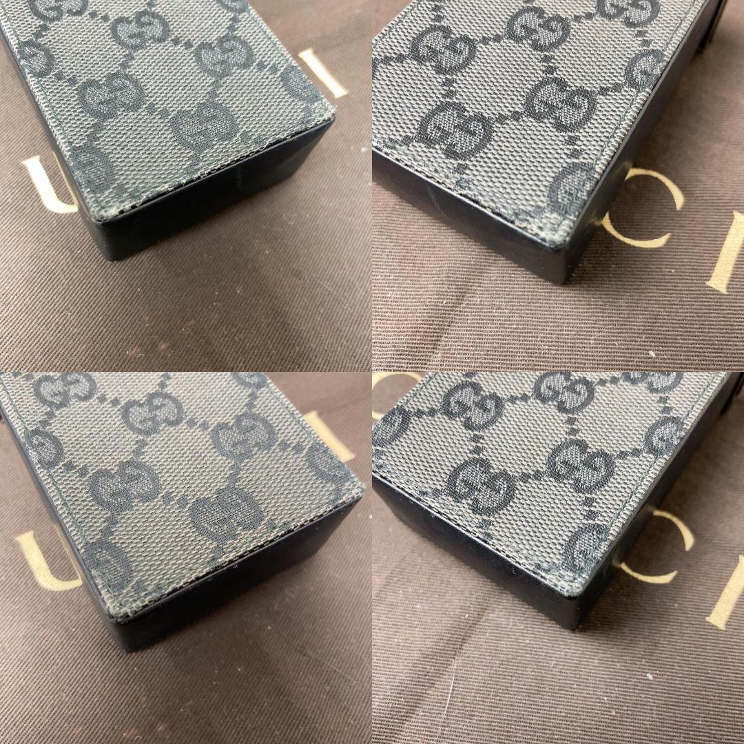 箱付き GUCCI シガレットケース GGキャンバス ブラック 黒 123033