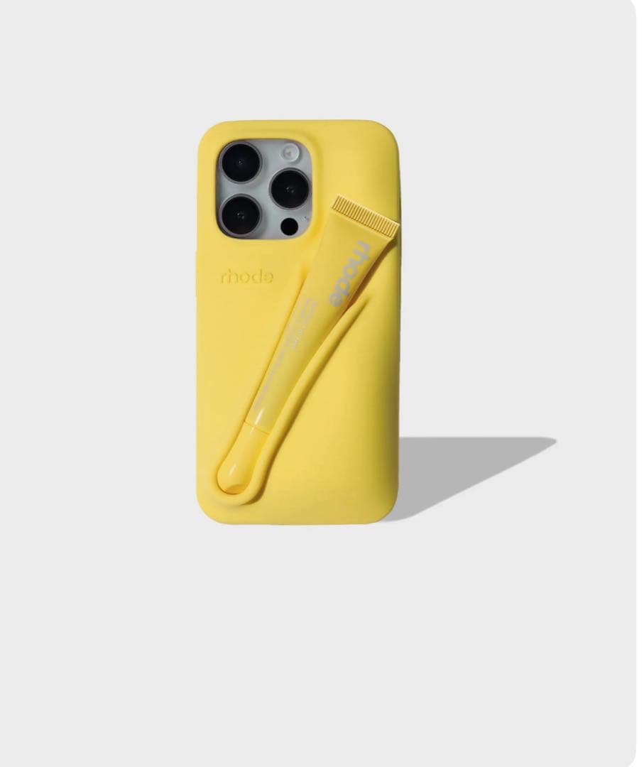 rhode イエロー iPhone15Proケース lemontini