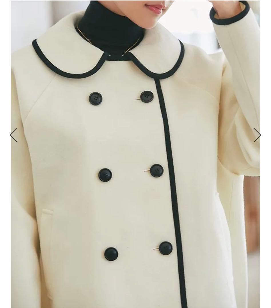 最終セブンテン seventen 美品 ダブルボタ2WAYコートオフホワイト S