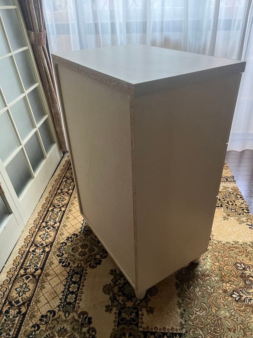 白家具 インテリア チェスト アンティーク モールガラス