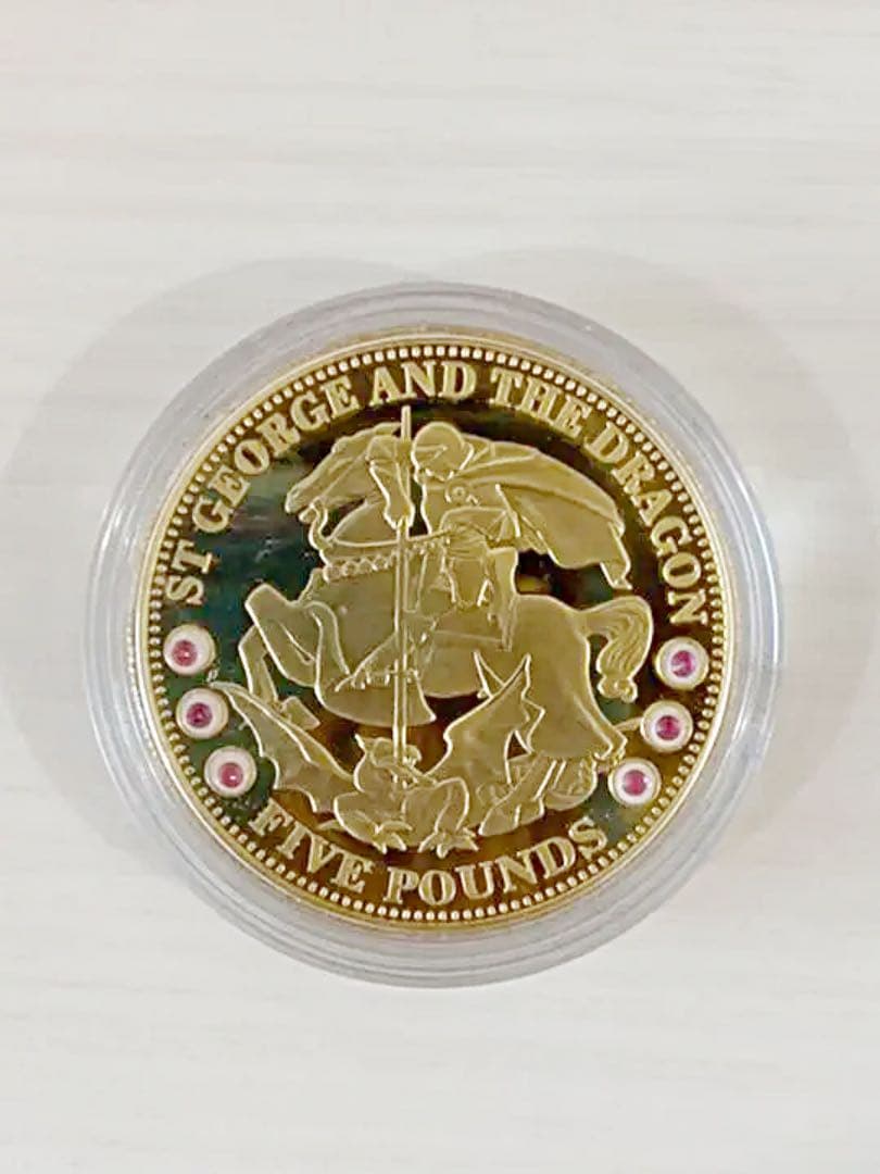 限定品！ 金コーティング銀貨 竜退治デザイン