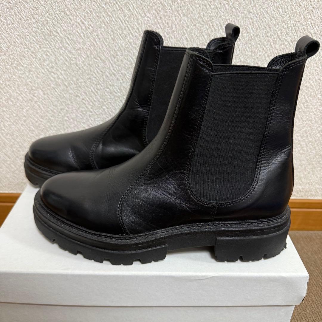 美品✨️ ENESS レザー ブラック サイドゴアブーツ チェルシーブーツ 38