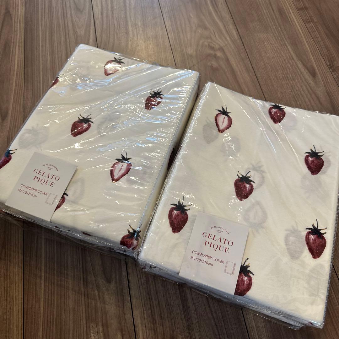新品　ジェラートピケ　コンフォーターカバー2枚　ジェラピケ　掛け布団カバー　SD