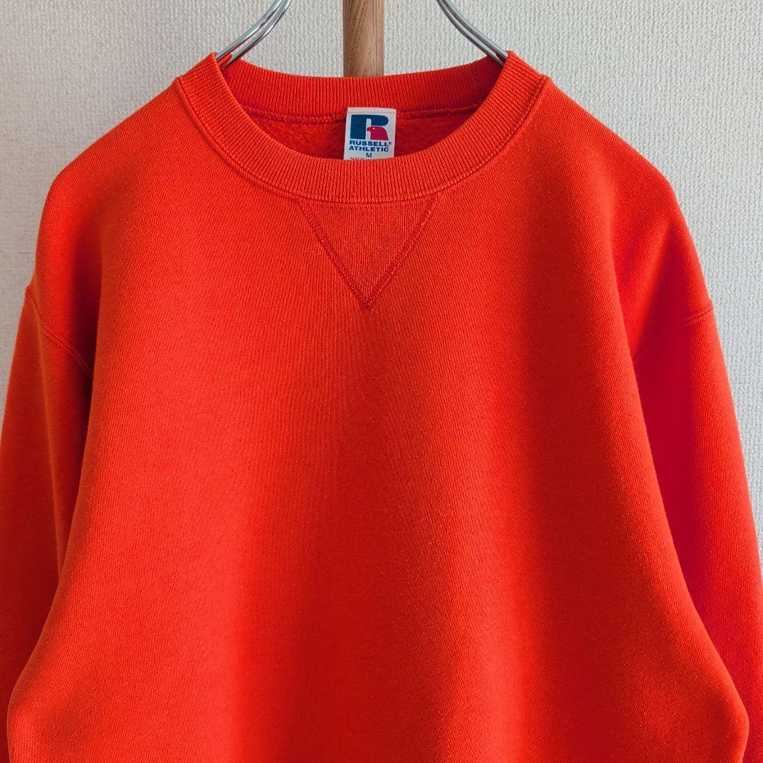90s USA製 RUSSELL ATHLETIC 無地 スウェット オレンジ