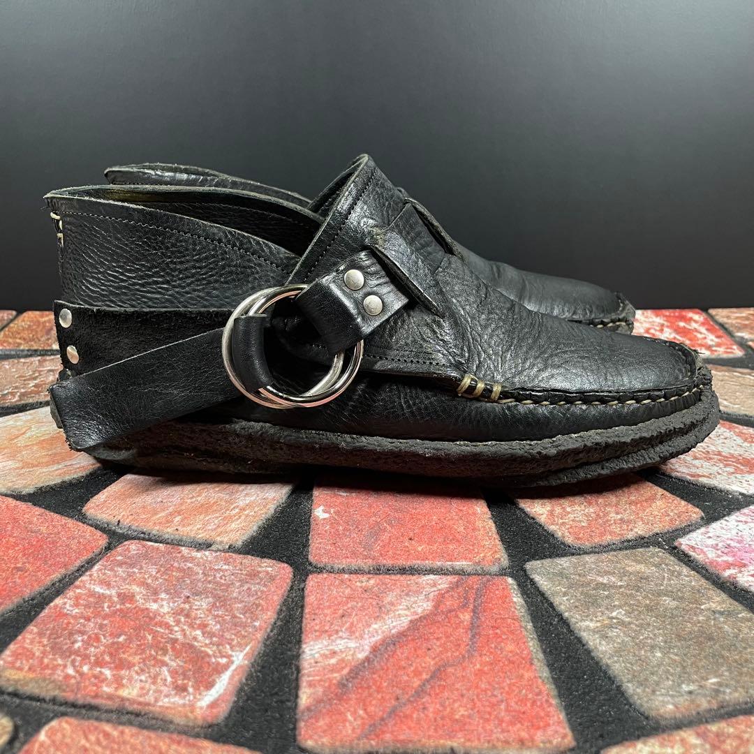 ユケテン　本革　デッキシューズ　ローファー　スリッポン　クレープソール　黒　26