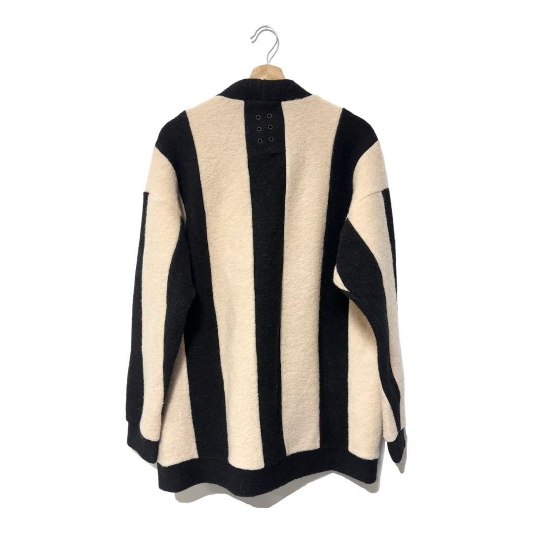新品 ラッセルノ ゴルフ ワイド ストライプ カーディガン ホワイト L 5