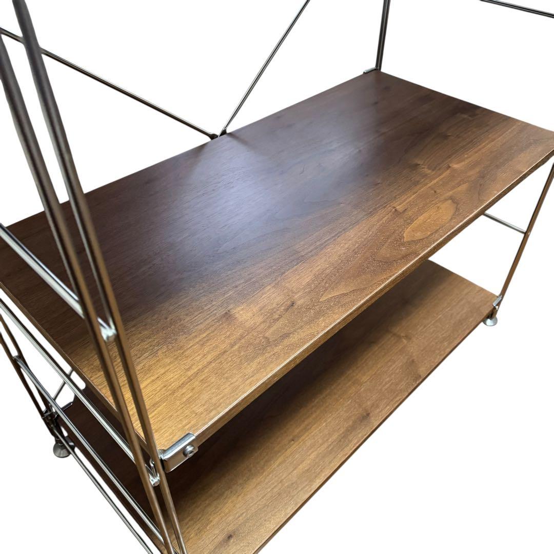 【極美品】無印良品 ステンレスユニットシェルフ ワイド大・ウォールナット材棚5段