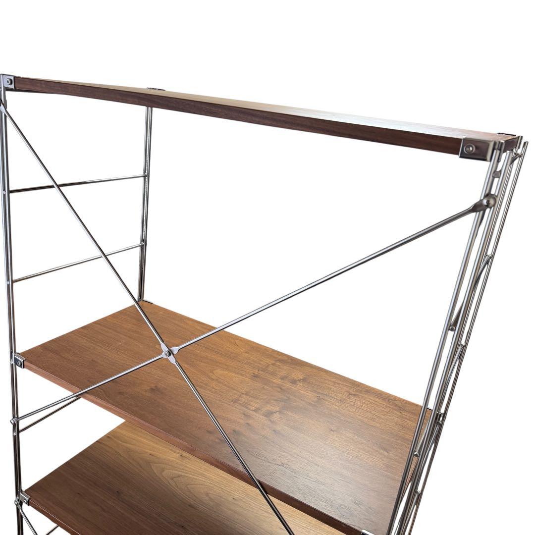 【極美品】無印良品 ステンレスユニットシェルフ ワイド大・ウォールナット材棚5段