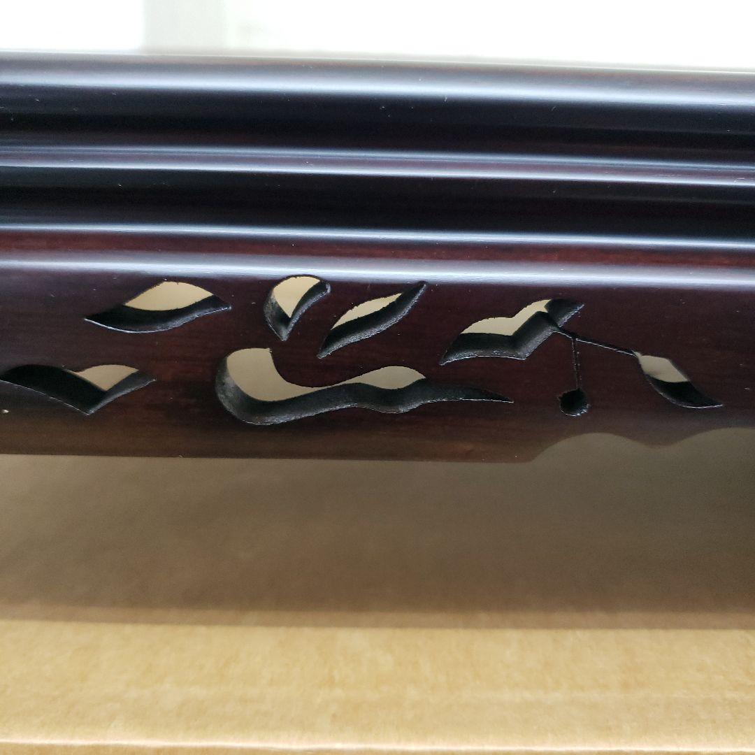 蔵出し特価　最高級本黒檀花瓶台 松 彫刻入り55×35×12cm　箱付き