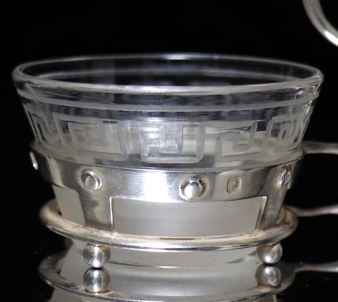 オールド・バカラ 純銀台座調味料入れ 塩入れ スターリングシルバー アンティーク