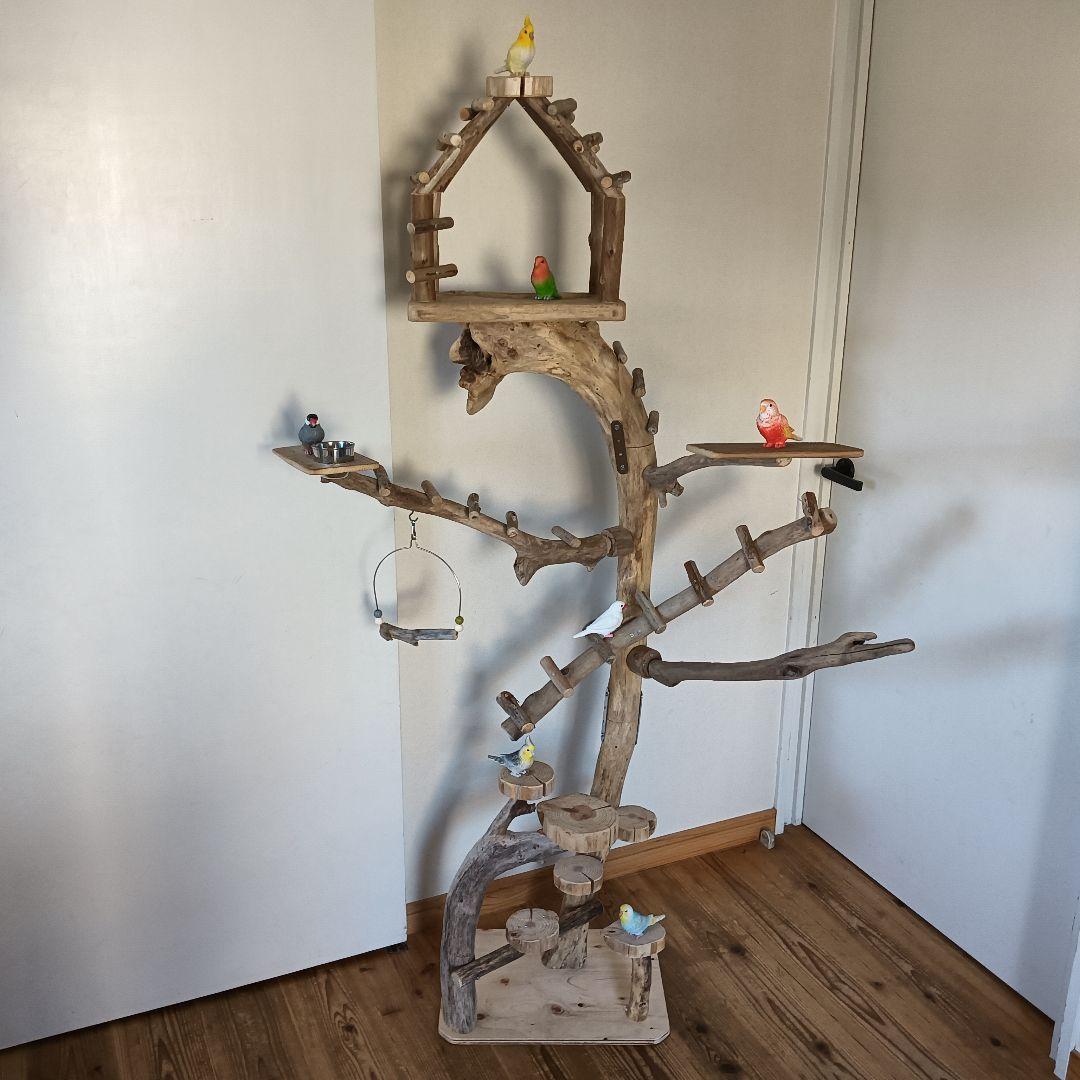 tarusiru バードアスレチックジム大型 天然木 自然木 流木 インコ