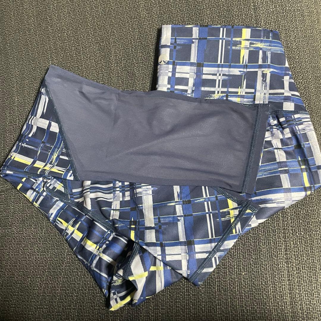 SUKALA チェックレギンス ネイビー L 背面メッシュ LAVA