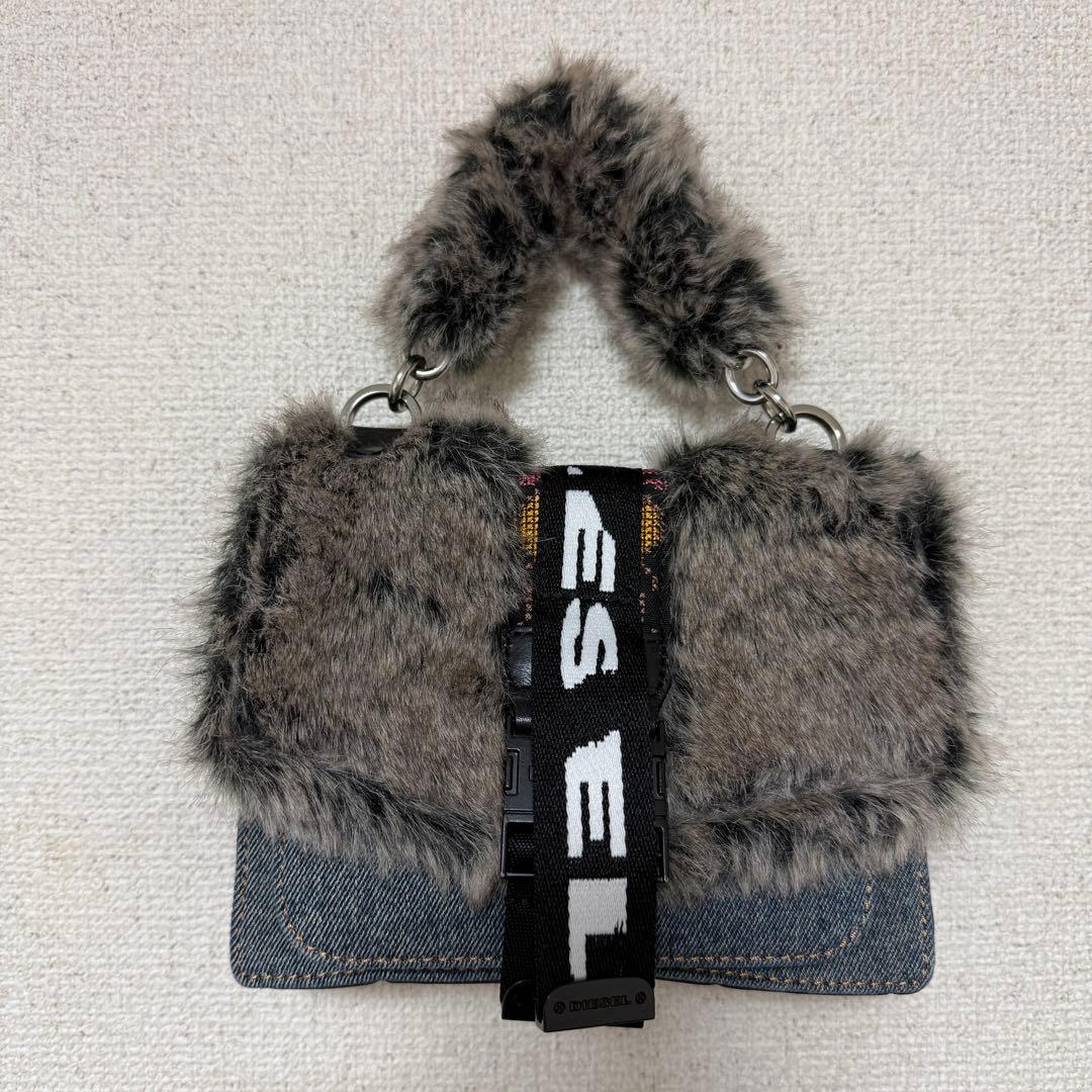 【DIESEL/ディーゼル】デニムファーショルダーバッグハンドバック