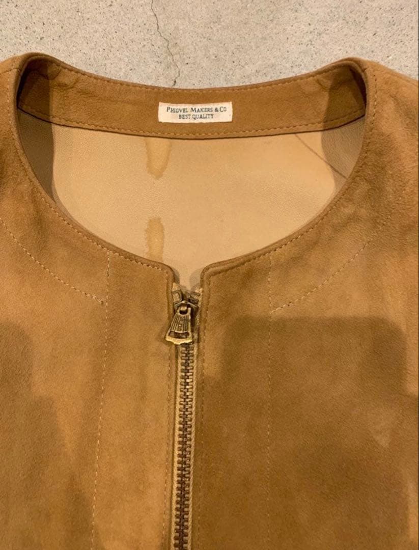 phigvel シープスキン　フルジップレザーベスト　36(1)