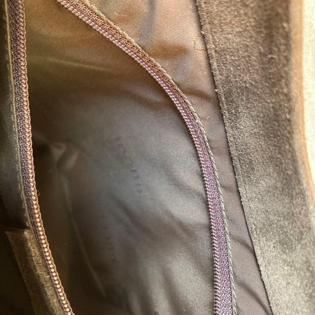 GUCCI 濃茶　バックスキン　バンブーバッグ