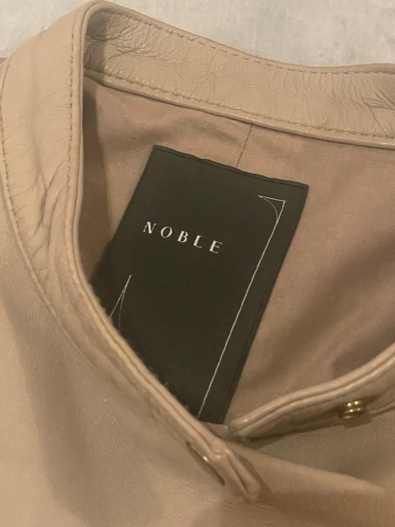 【美品】ノーブル ソフトラムレザーライダースブルゾン