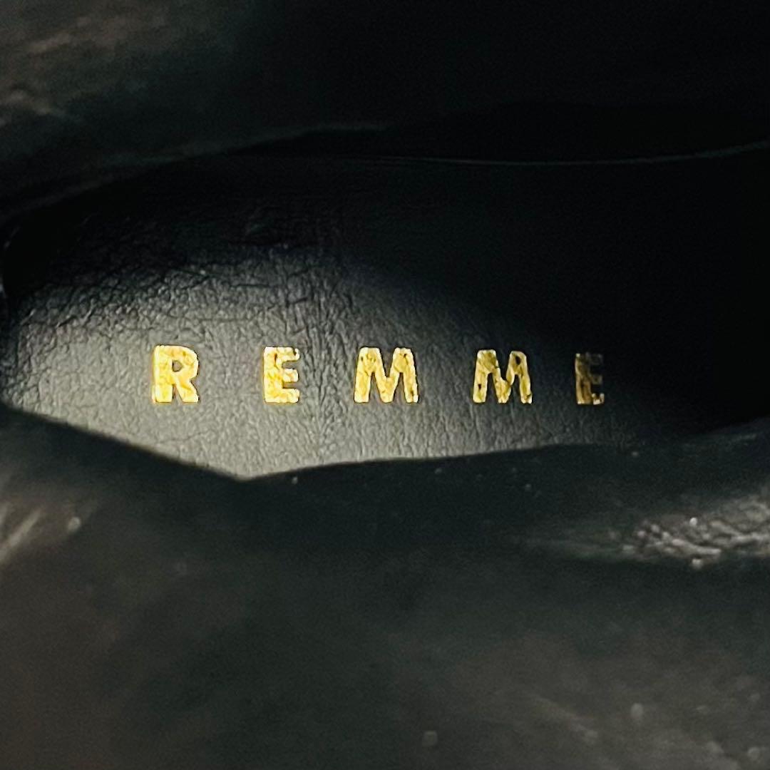 【極美品】REMME レザー ロングブーツ 黒 37 23.5 バックジップ