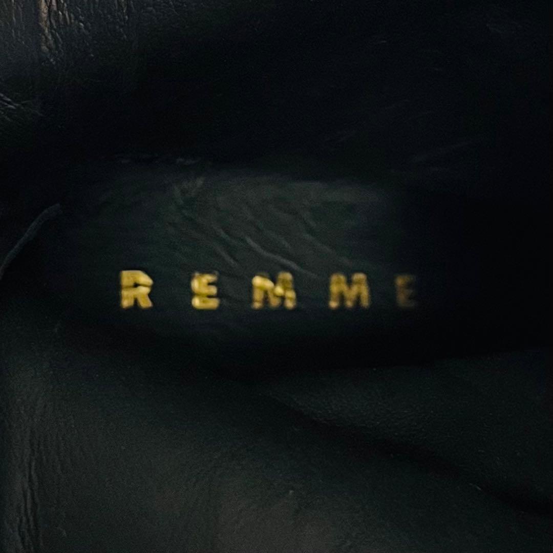 【極美品】REMME レザー ロングブーツ 黒 37 23.5 バックジップ