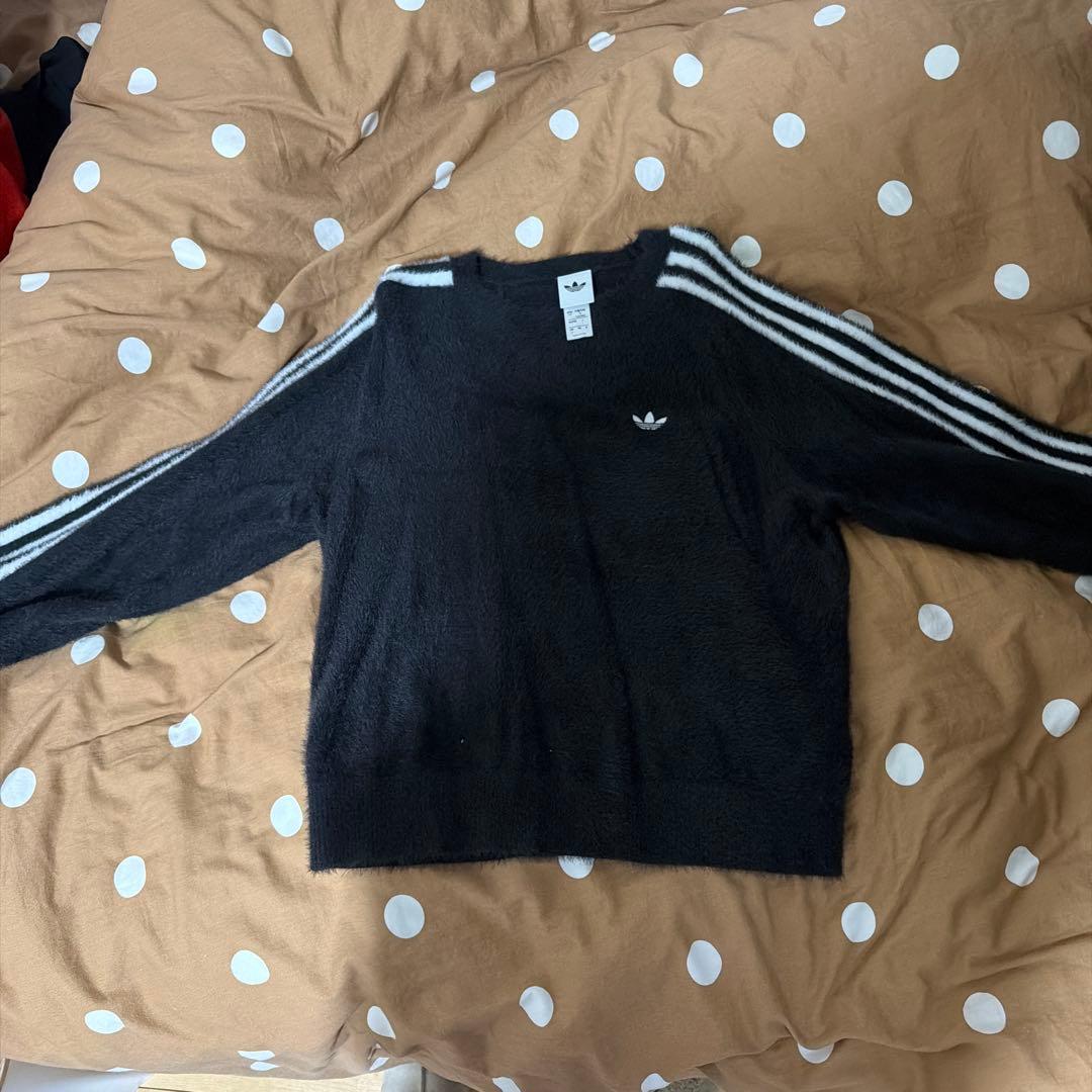 adidas ブラック ストライプ スウェット M