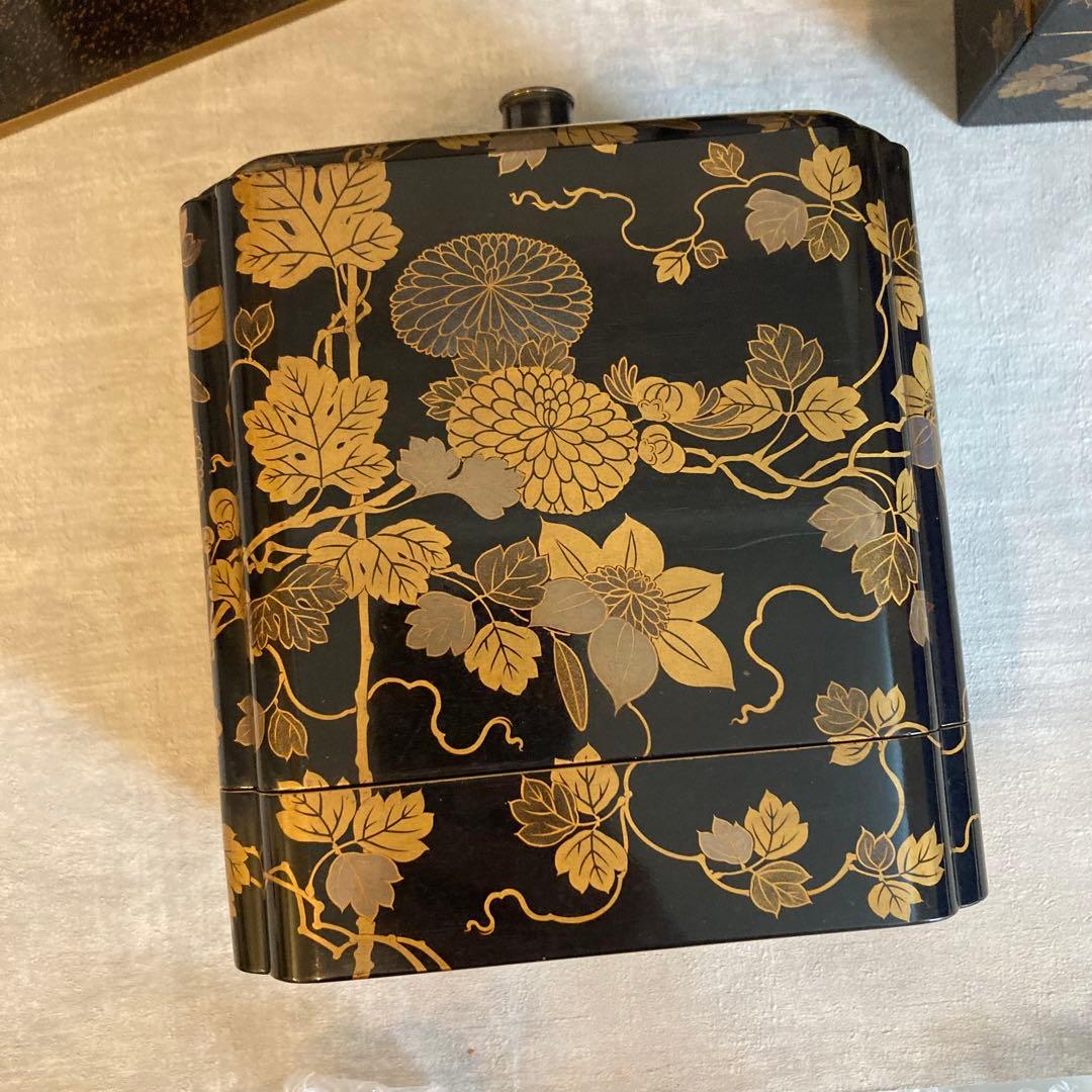 野弁当箱 漆器 漆芸 重箱 蒔絵 骨董品 蒔絵お重