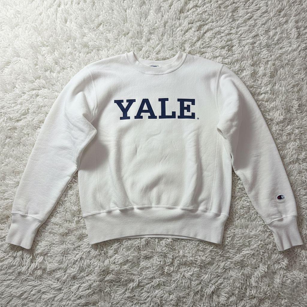 【米国製】チャンピオン リバースウィーブ イェール大学 スウェット L ホワイト