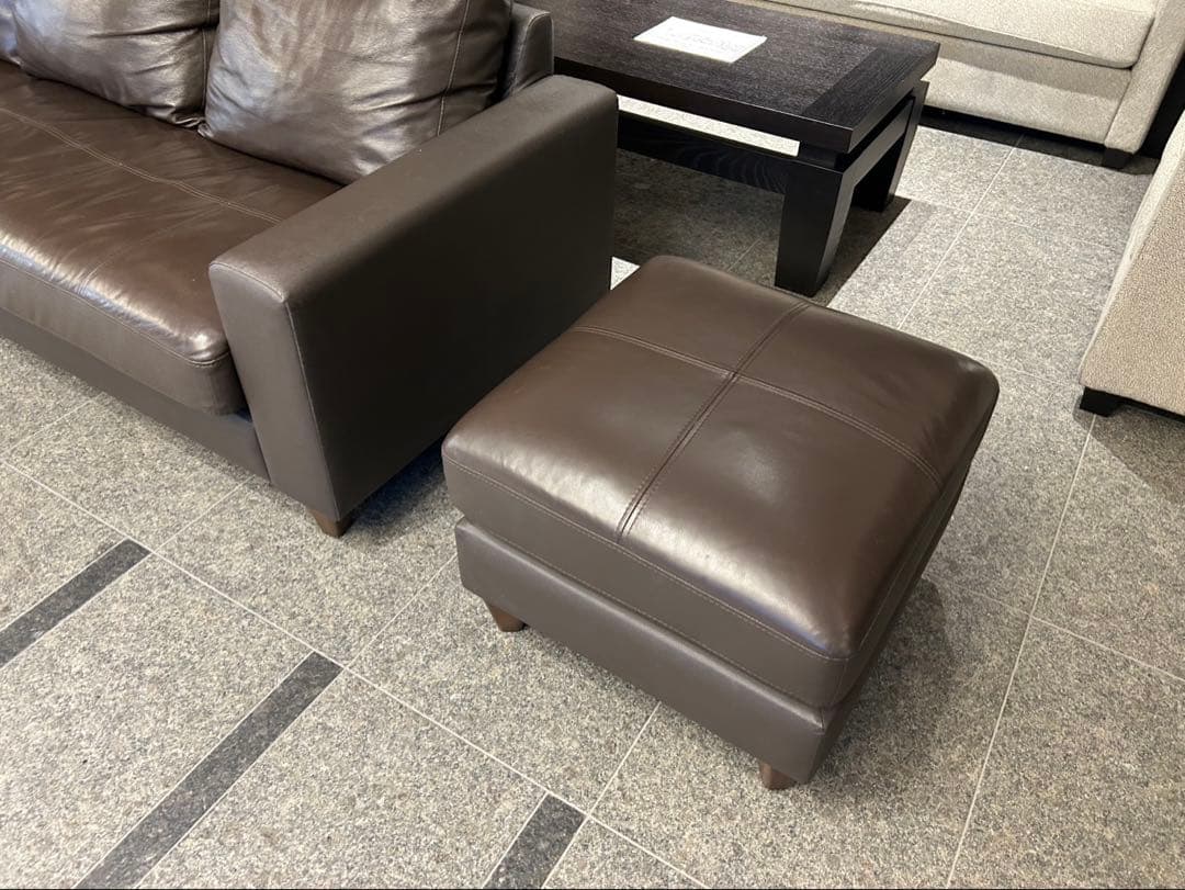 ルラックス　3人がけ　レザーソファ　オットマン　セット　LELAX 革張りソファ