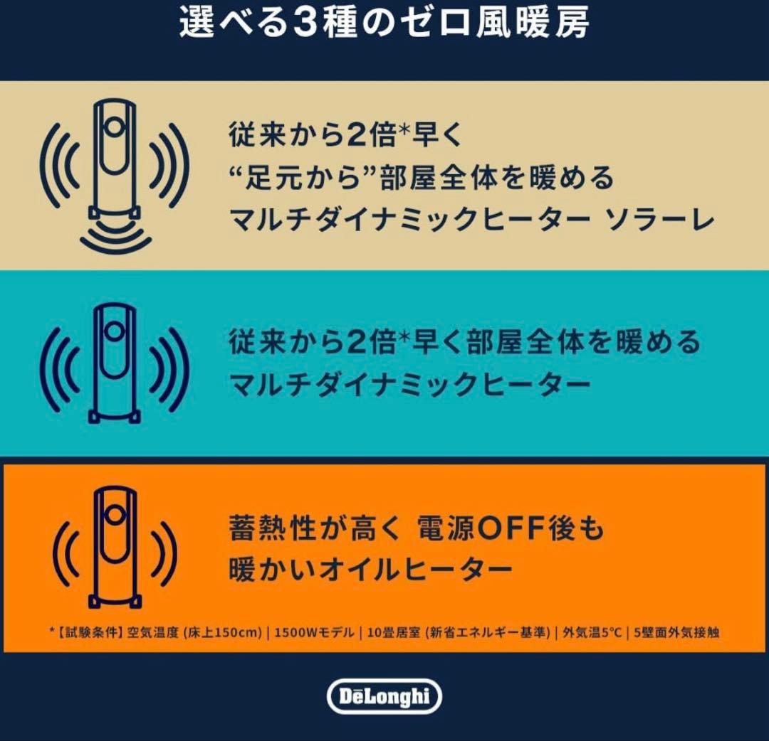 DeLonghiVertiCaldoオイルヒーター RHJ21F1015-LG