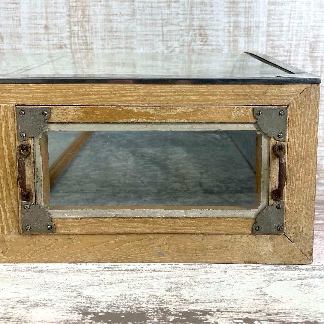 昭和レトロ　駄菓子屋ガラスケース　ショーケース　陳列棚　ビンテージ　古家具