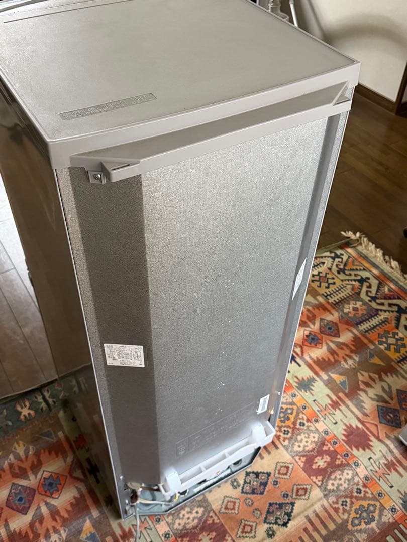 【床マット付き】シルバー冷蔵庫 2段棚