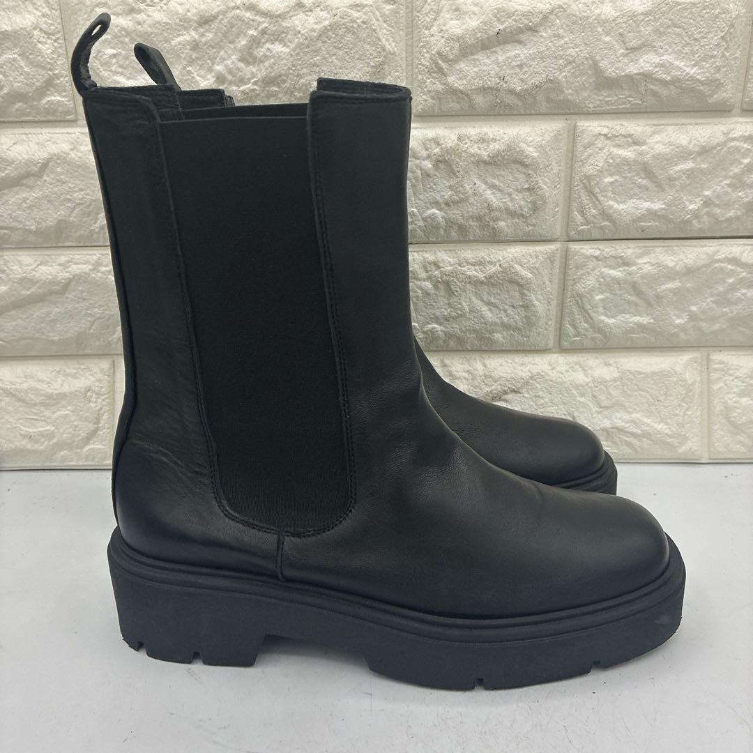 【美品】コルソローマ サイドゴアブーツ 38 チェルシー トラックソール 黒