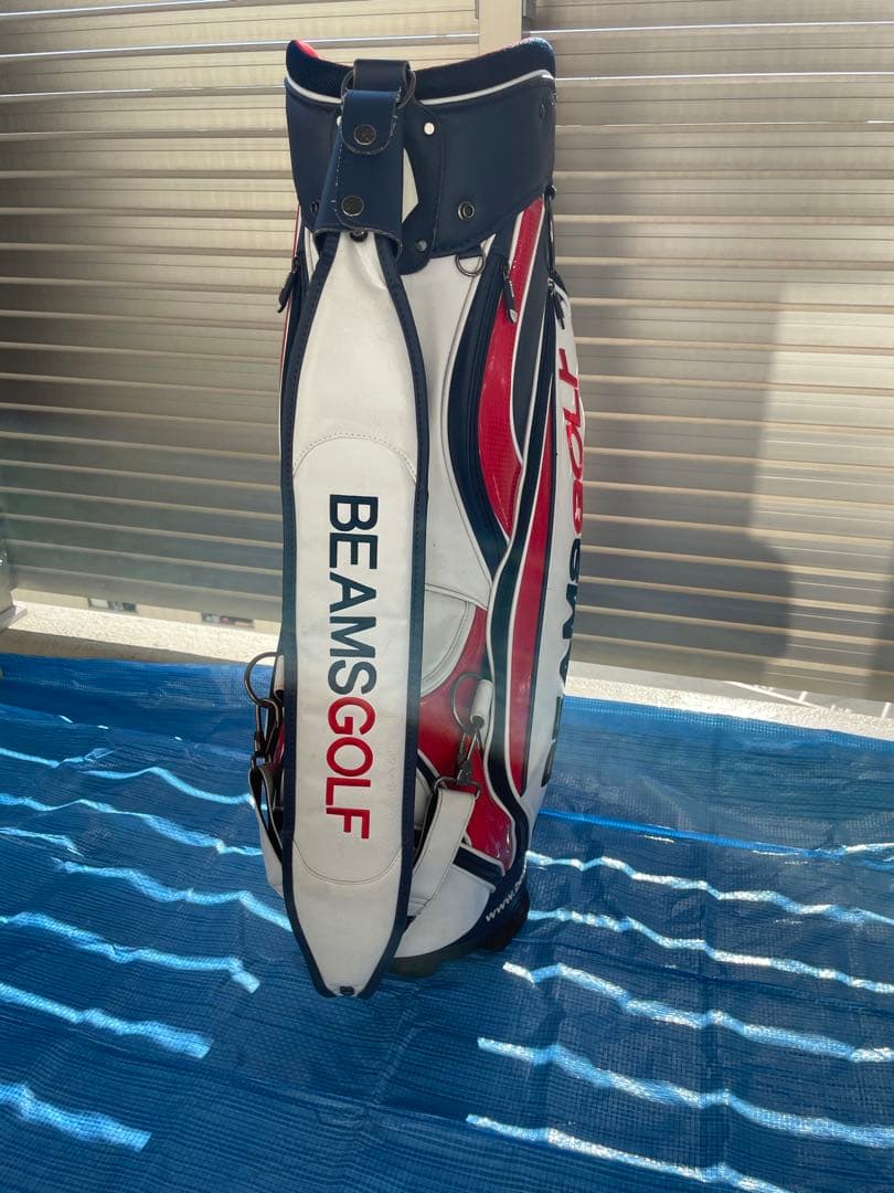 期間限定値下げ！BEAMS GOLF キャディバッグ ホワイト/レッド/ネイビー