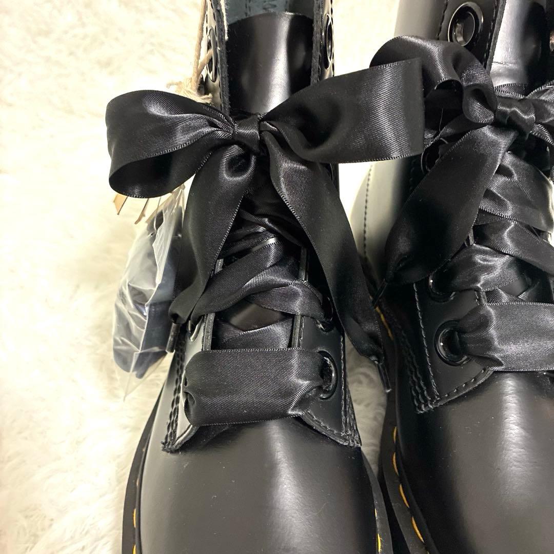 Dr.Martens ドクターマーチン 6ホール リボン ブラック レザー 厚底