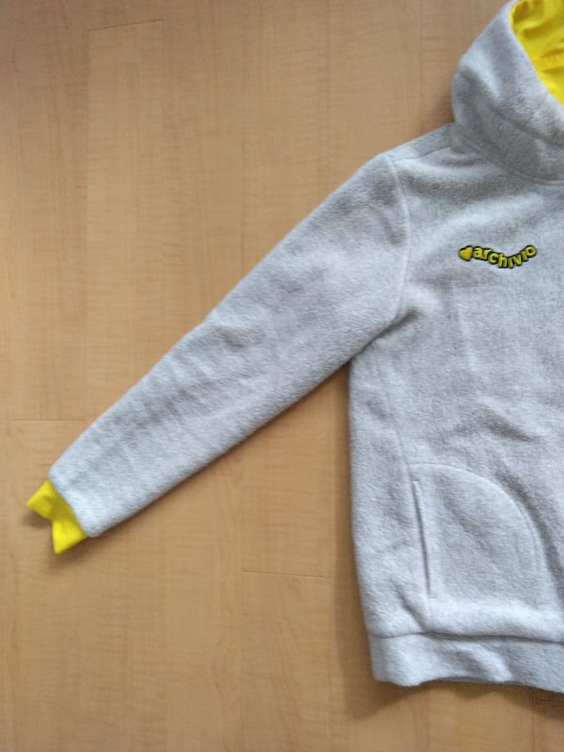 【美品】アルチビオ ボアフリースジャケット 裏蓄熱 グレー/イエロー サイズ36