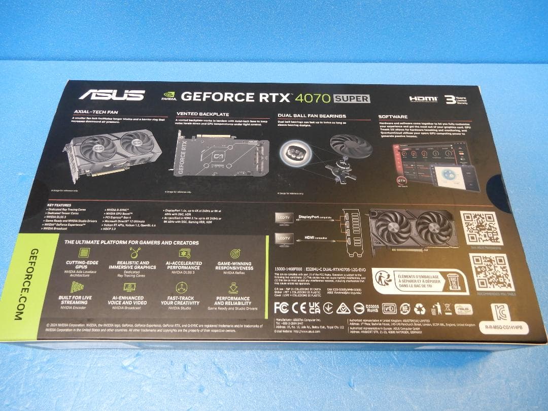 グラフィックボード・グラボ・ビデオカード ASUS GeForce RTX4070Super 12GB