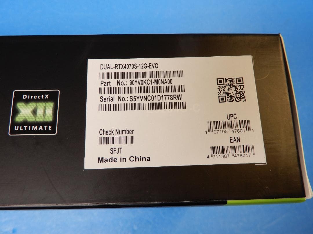 グラフィックボード・グラボ・ビデオカード ASUS GeForce RTX4070Super 12GB