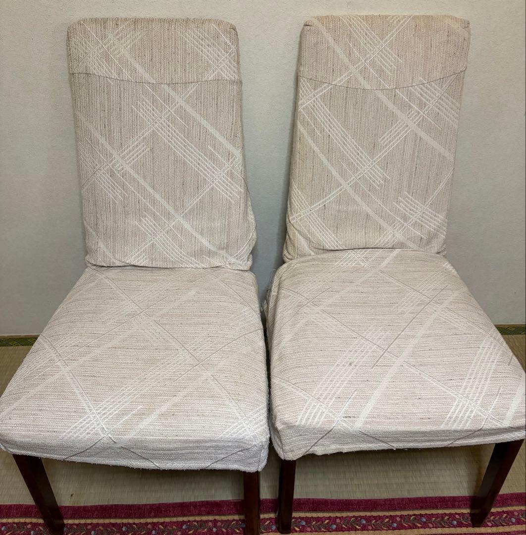 良品 maruni マルニ ストライプ柄 ダイニングチェア 2脚　埼玉引取可