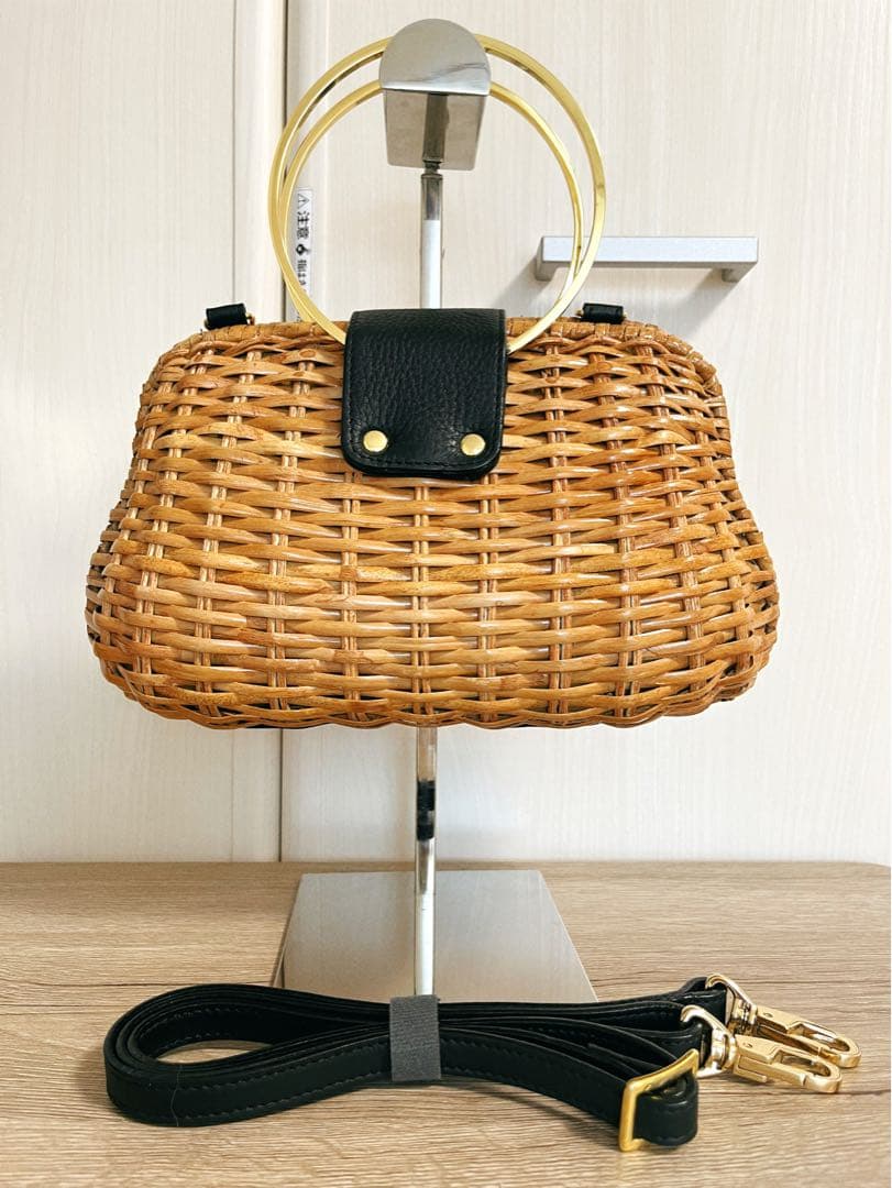 lei　定価￥25,300 スプリットラタン2WAYリングハンドルバッグ