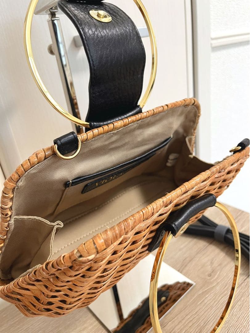 lei　定価￥25,300 スプリットラタン2WAYリングハンドルバッグ