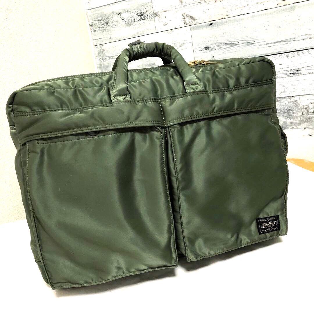 極美品✨廃盤 ポータータンカー ビジネスバッグ 3way A4可 大容量 セージ
