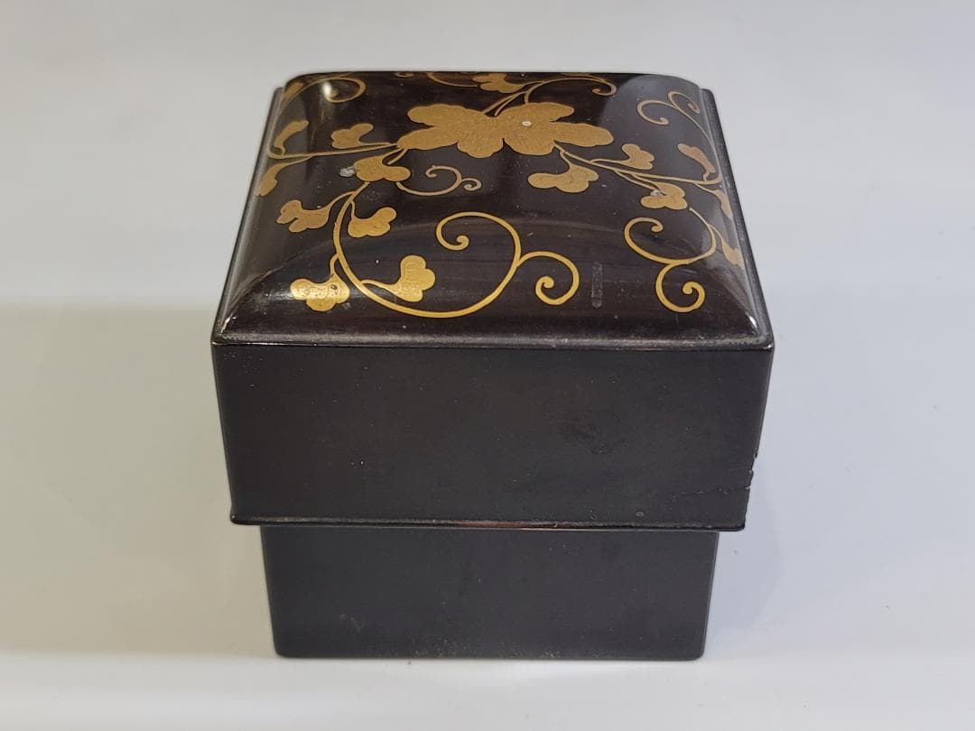 古美術 纏枝蓮花紋 蒔絵 鏡台 化粧箱付 時代物 DT426