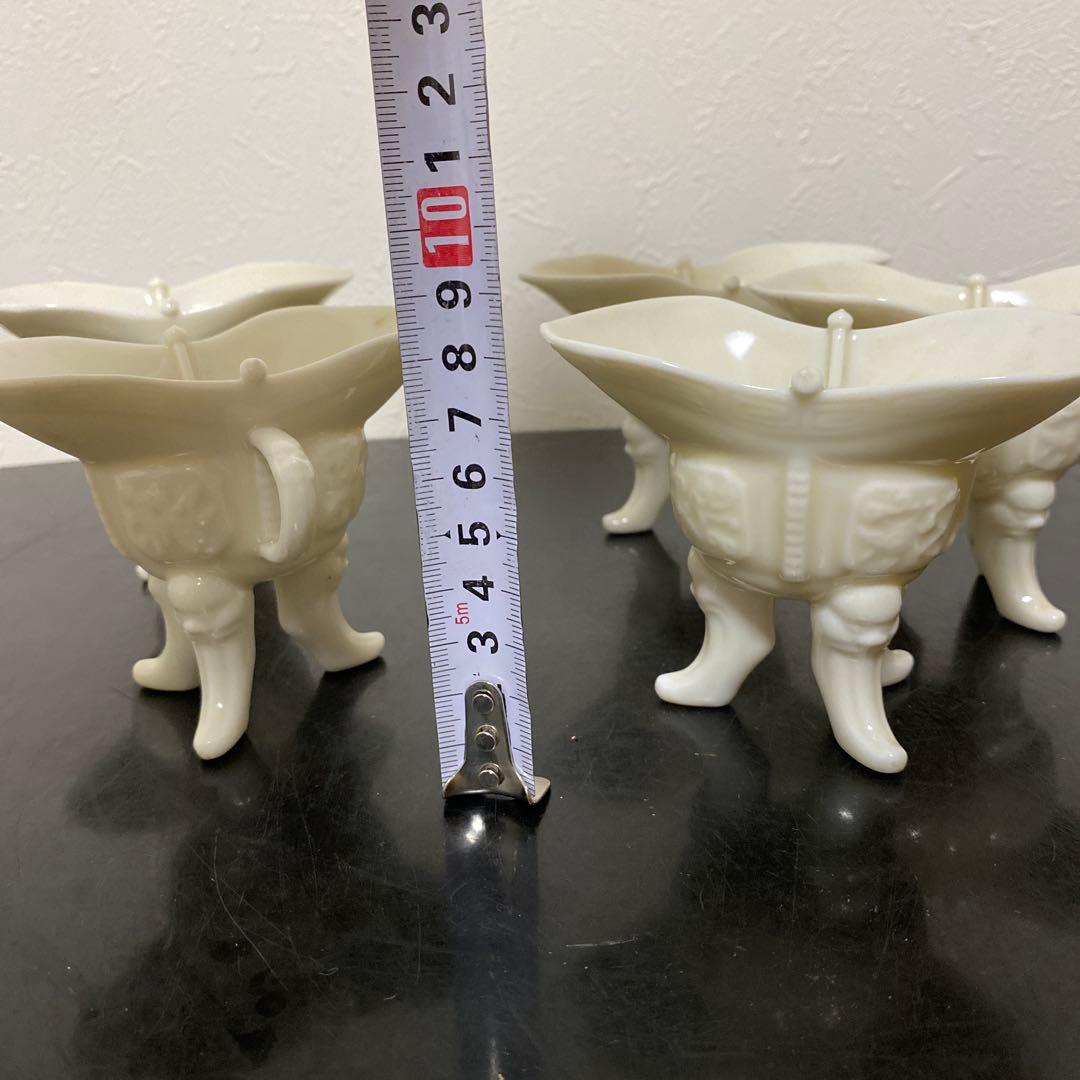 中国美術 徳化窯 白磁 三足爵