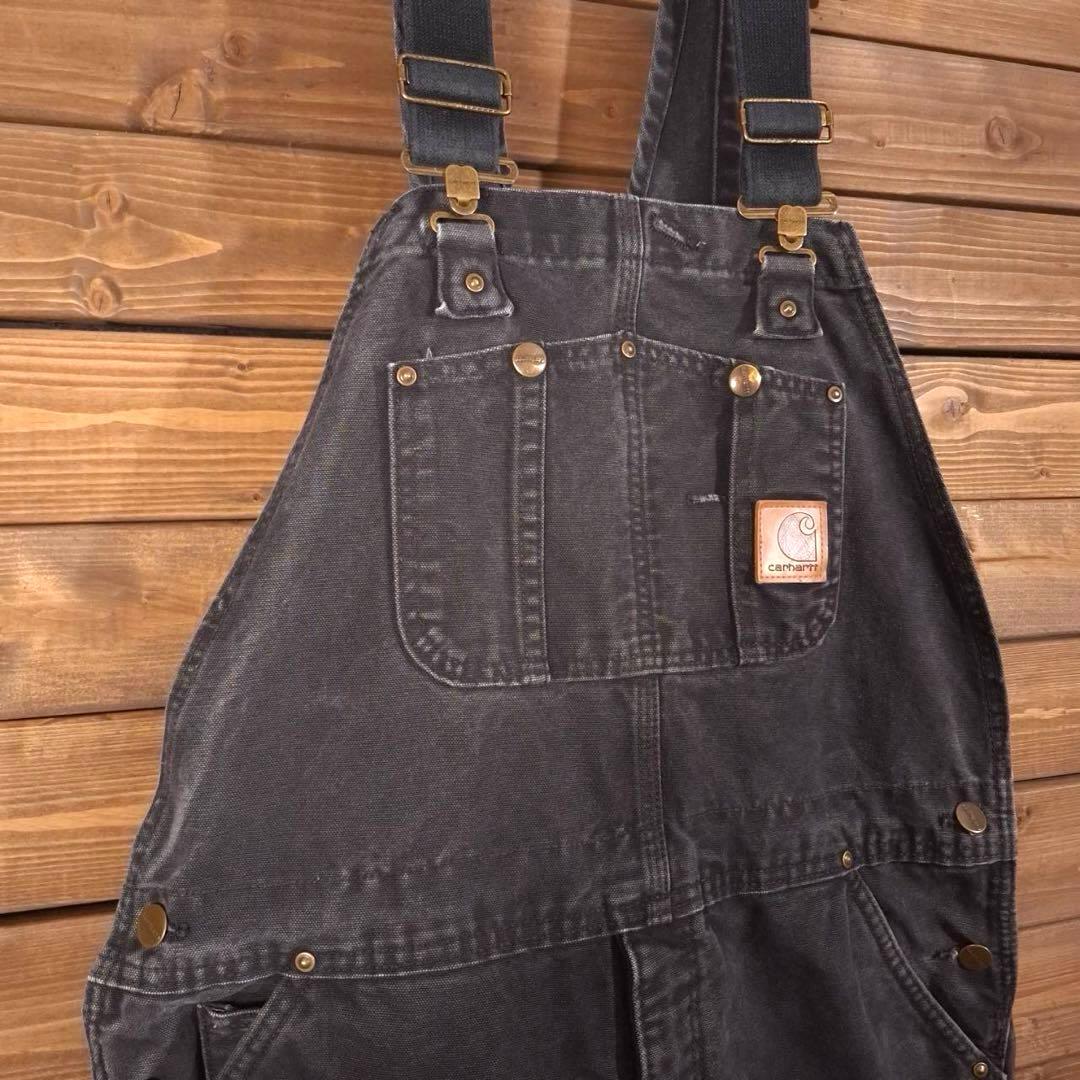 00s carhartt カーハート ダック地 ダブルニー オーバーオール 黒