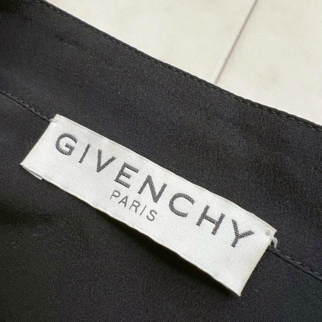 GIVENCHY 近年タグ シルク ロゴボウタイブラウス 2way ブラック