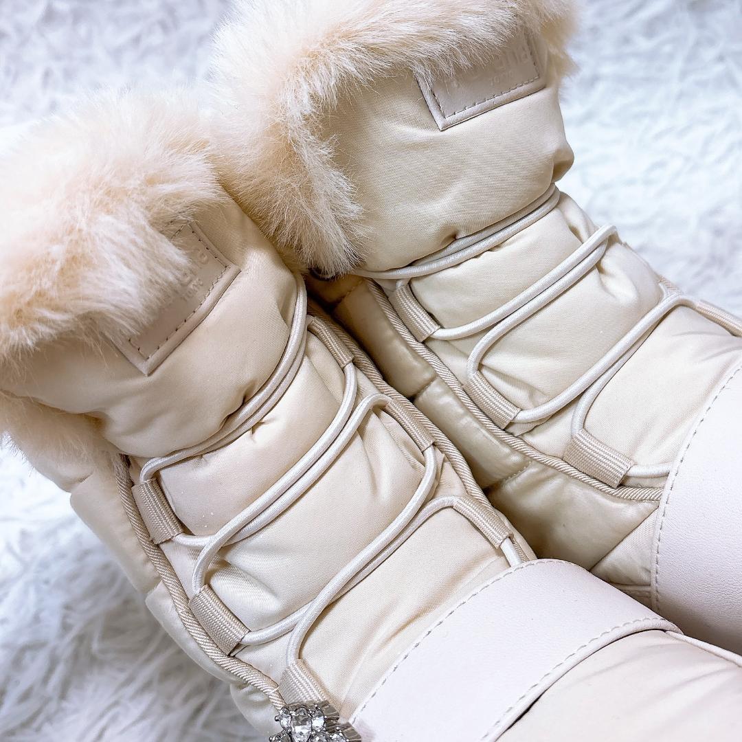 希少色【極美品】+diana クリスタルバックルスノーブーツ 23.5 24AW