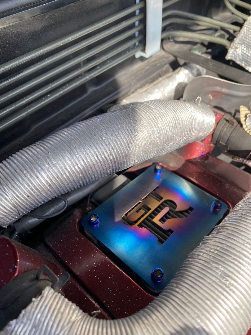 RB26 プラグカバー チタン プレート スカイライン　BNR32 BNR34