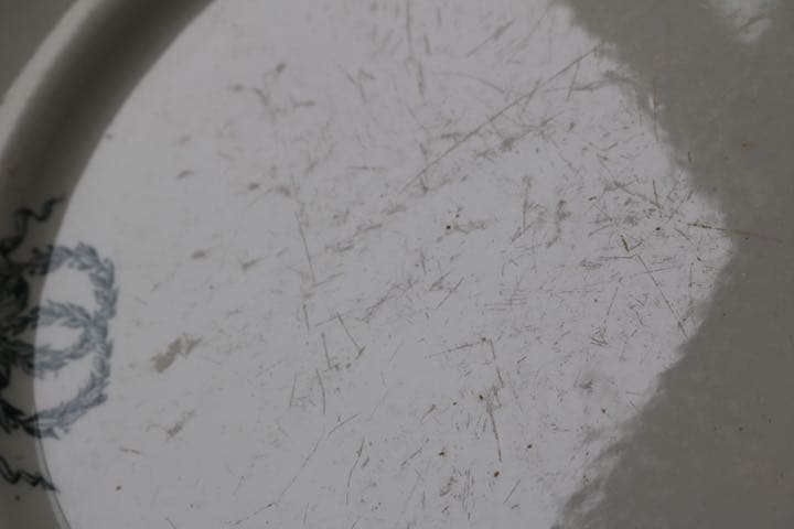 【大皿】28.5cm salins リボン柄　フランス アンティーク