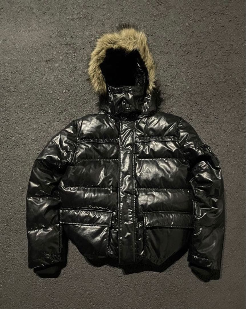 Y2K ファー付き ダウンジャケット オピウム お兄系 古着 黒
