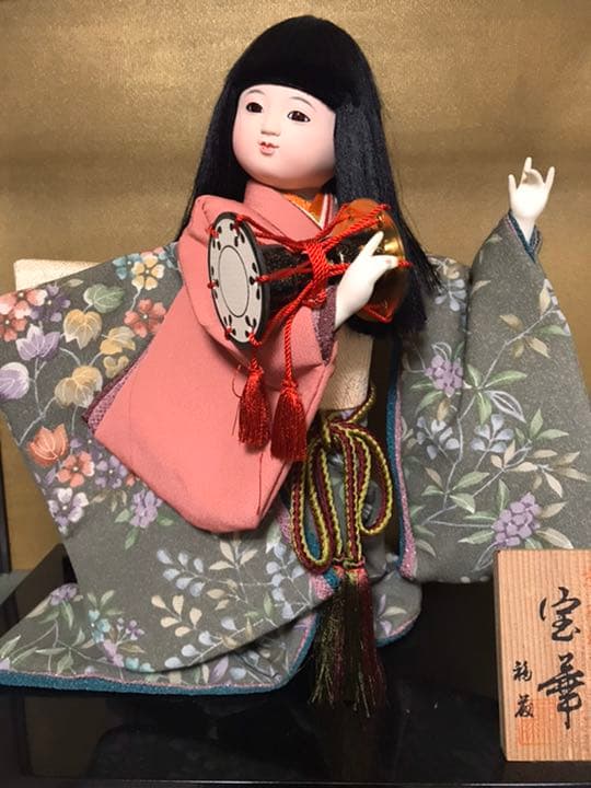 市松人形　京友禅　宝華　ガラスケース入り